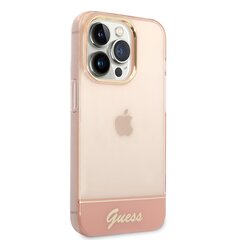 Guess PC/TPU Camera Outline Translucent Case for iPhone 14 Pro Max Pink цена и информация | Чехлы для телефонов | 220.lv