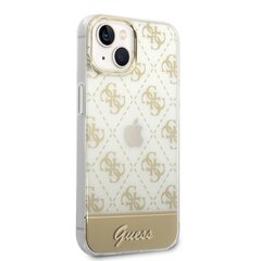 Guess PC/TPU Peony Glitter Script Logo Case for iPhone 14 Plus Gold cena un informācija | Telefonu vāciņi, maciņi | 220.lv