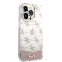 Guess PC/TPU Peony Glitter Script Logo Case for iPhone 14 Pro Pink cena un informācija | Telefonu vāciņi, maciņi | 220.lv