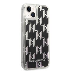Karl Lagerfeld Monogram Liquid Glitter Case for iPhone 14 Plus Black cena un informācija | Telefonu vāciņi, maciņi | 220.lv