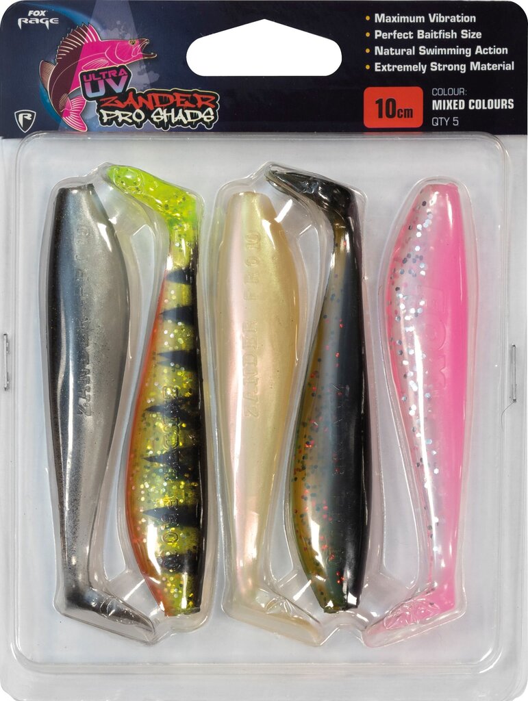 Gumijas lente FOX Rage Zander Pro Mixed UV Coulour 5 gab. 10 cm цена и информация | Vobleri, ēsmas, vizuļi | 220.lv