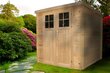 Koka dārza mājiņa ar grīdu Timbela M309F - A200 x 204 x 204 cm, brūna cena un informācija | Dārza mājiņas, šķūņi, malkas nojumes | 220.lv