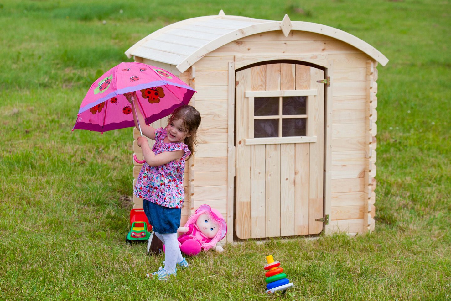 Bērnu koka rotaļu namiņš Timbela M505-1 цена и информация | Bērnu rotaļu laukumi, mājiņas | 220.lv