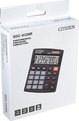 Kalkulators Citizen SDC-812NR melns, 102x124x25mm, /20 cena un informācija | Kancelejas preces | 220.lv