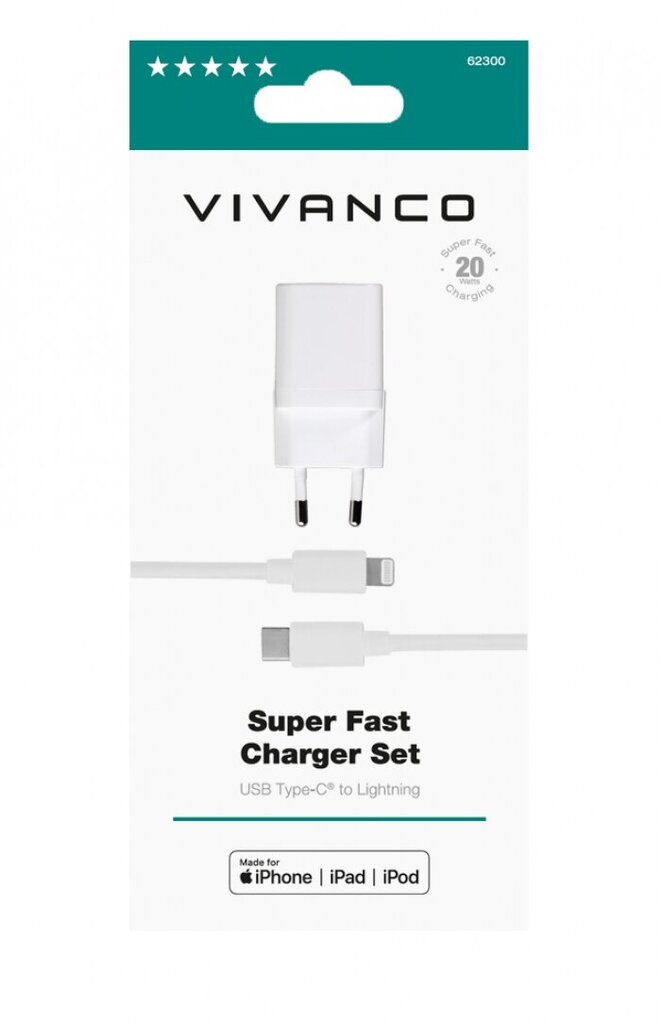 Lādētājs VIVANCO USB Type C / Lightning for Apple, 20W цена и информация | Lādētāji un adapteri | 220.lv