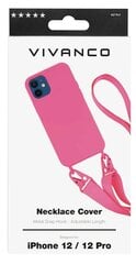 Aizsargapvalks VIVANCO Silicone Protective Cover with Carabiner and Neck Strap for iPhone 12, iPhone 12 Pro cena un informācija | Telefonu vāciņi, maciņi | 220.lv