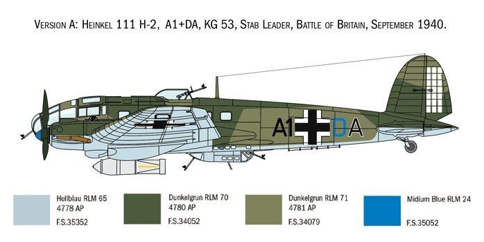 Italeri Plastmasas modelis Heinkel He 111H Battle of Britain 80 cena un informācija | Kolekcionējamie modeļi | 220.lv