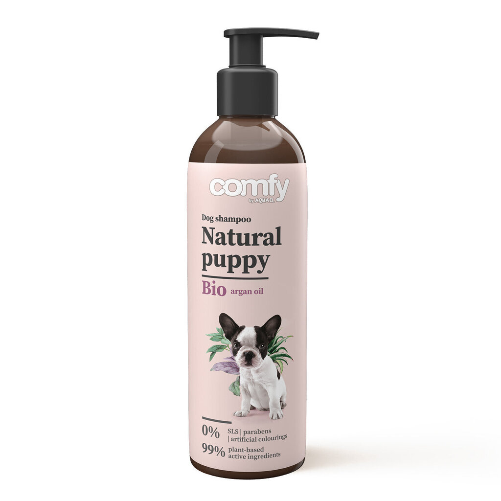 COMFY NATURAL ŠAMPŪNS KUCĒNIEM 250ml NATURAL PUPPY SHAMPOO cena un informācija | Kosmētiskie līdzekļi dzīvniekiem | 220.lv