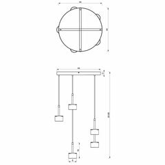 Milagro piekaramā lampa Arena White/Silver cena un informācija | Piekaramās lampas | 220.lv