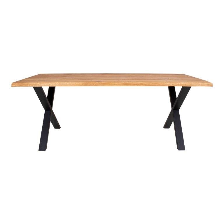 Pusdienu galds Toulon, 200x95 cm, brūns/melns cena un informācija | Virtuves galdi, ēdamgaldi | 220.lv
