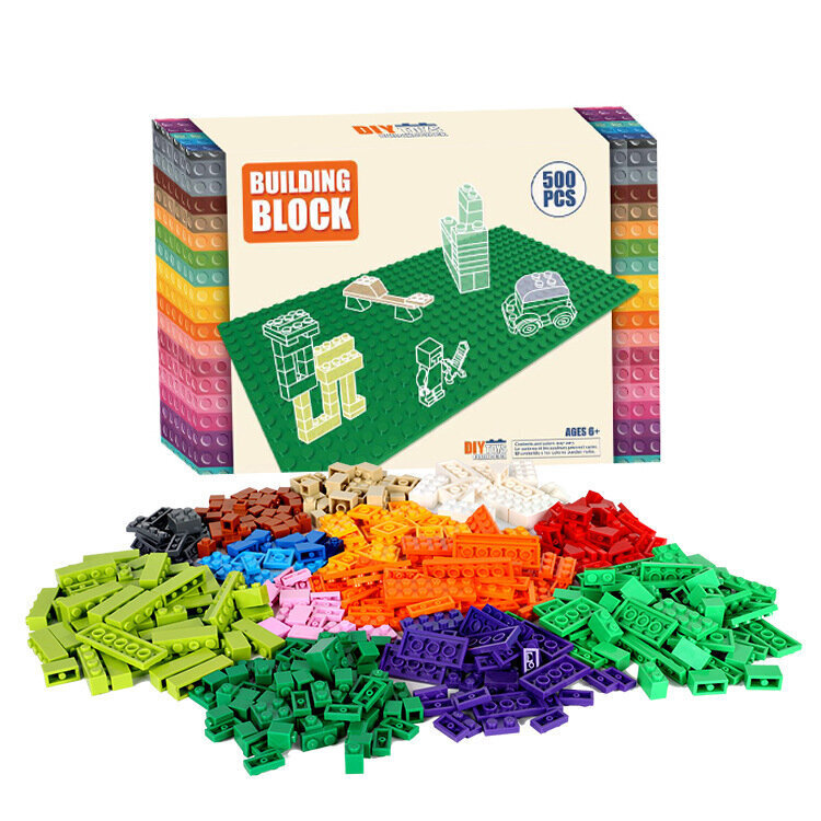 Lego tipa krāsainie celtniecības bloki (Building Blocks-Bricks) 500 gab. cena un informācija | Konstruktori | 220.lv