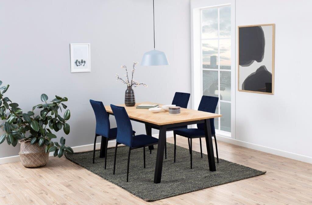 4-u ēdamistabas krēslu komplekts Demina, zilas krāsas cena un informācija | Virtuves un ēdamistabas krēsli | 220.lv