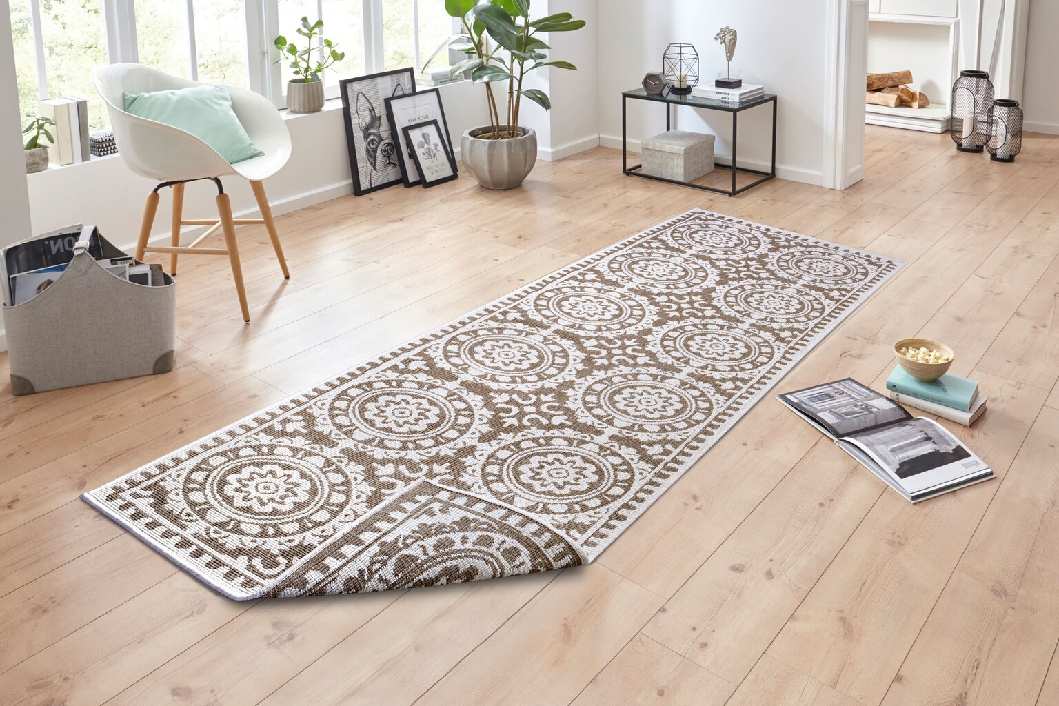 Northrugs divpusējs paklājs Flatweave Runner Jardin, 80x350 cm cena un informācija | Paklāji | 220.lv