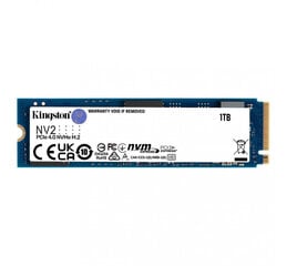 SSD|KINGSTON|NV2|1TB|M.2|PCIE|NVMe|Write speed 2100 MBytes/sec|Read speed 3500 MBytes/sec|2.2mm|TBW 320 TB|MTBF 1500000 hours|SNV2S/1000G cena un informācija | Kingston Datortehnika | 220.lv