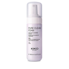 Моющий и очищающий мусс для лица Kiko Milano Pure Clean Foam, 150мл цена и информация | Средства для очищения лица | 220.lv