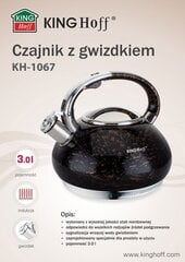 Tējkanna KINGHOFF GOLD LINE, 3,0 L cena un informācija | Kafijas kannas, tējkannas | 220.lv