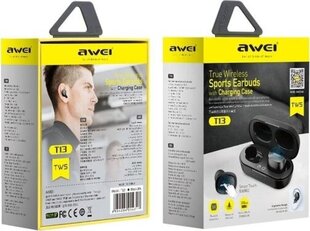 Стерео наушники AWEI Bluetooth 5.0 T13 TWS + док-станция черный цена и информация | Наушники с микрофоном Asus H1 Wireless Чёрный | 220.lv