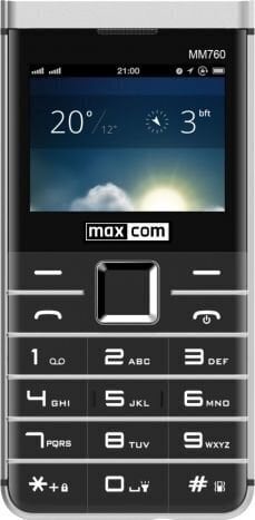 MaxCom MM 760 Dual Sim Black cena un informācija | Mobilie telefoni | 220.lv
