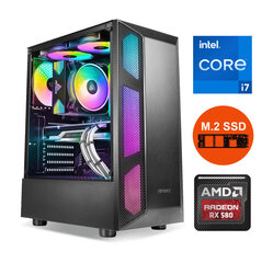 Стационарный компьютер Gamer i7-10700 32GB 256GB SSD NVME 1TB HDD RX580 4GB Windows 10  цена и информация | Стационарные компьютеры | 220.lv