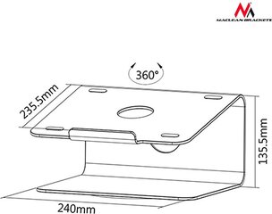 Алюминиевая настольная подставка Maclean Deluxe MC-730 цена и информация | Охлаждающие подставки и другие принадлежности | 220.lv