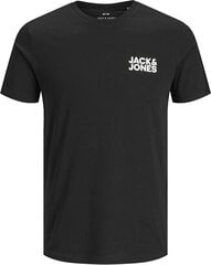 Мужская футболка JJECORP 12151955 Черная облегающая цена и информация | Мужские футболки | 220.lv
