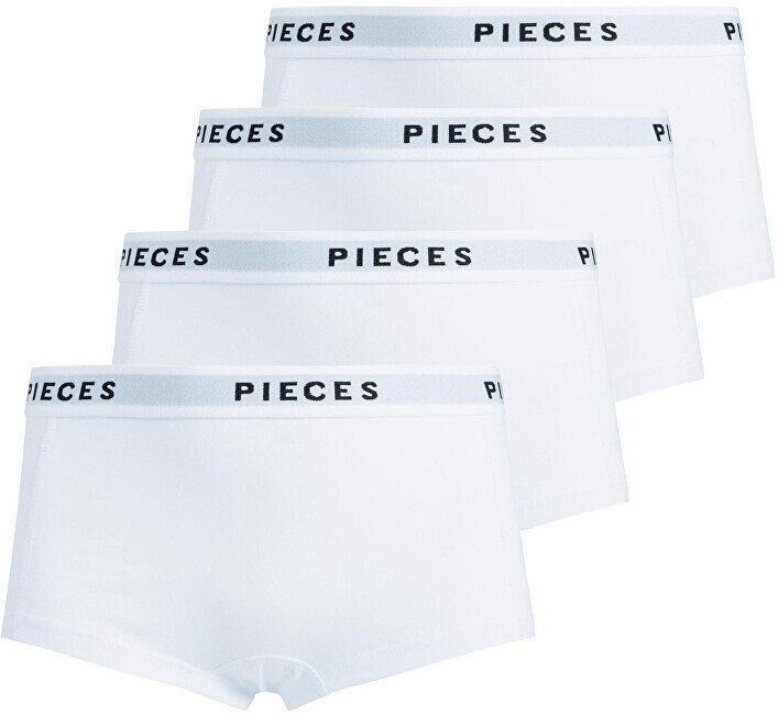 4 PACK - sieviešu apakšbikses Boxer PCLOGO 17106857 Bright White цена и информация | Sieviešu biksītes | 220.lv