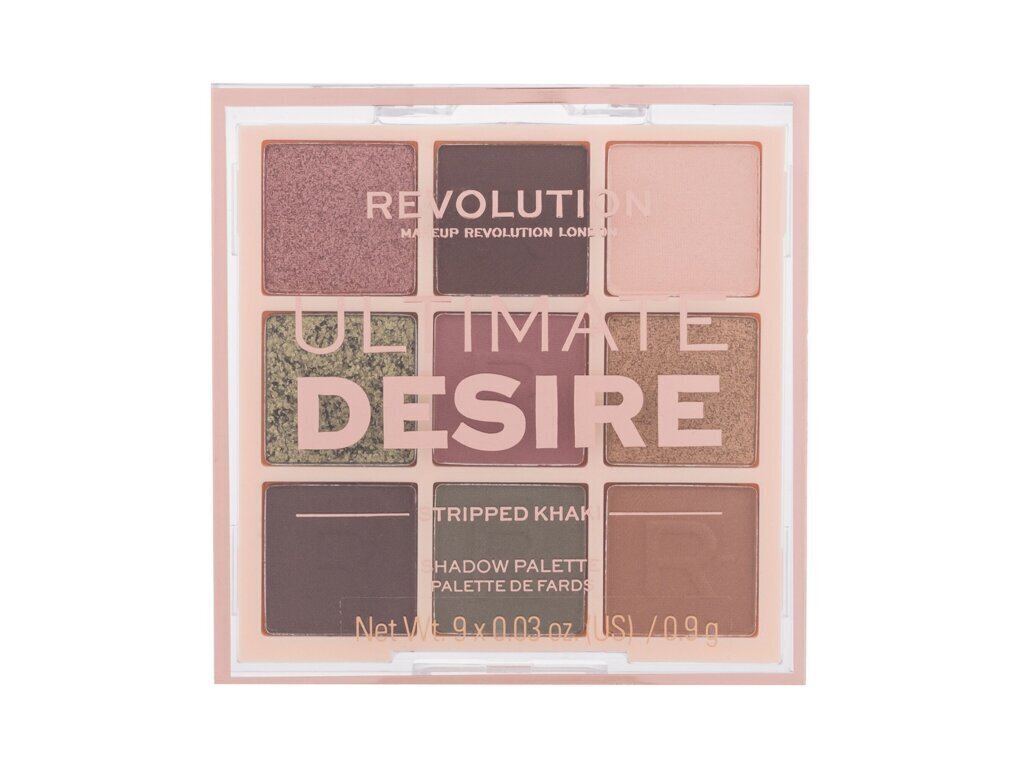 Acu ēnu palete Makeup Revolution London Ultimate Desire 8,1 g, Stripped Khaki cena un informācija | Acu ēnas, skropstu tušas, zīmuļi, serumi | 220.lv