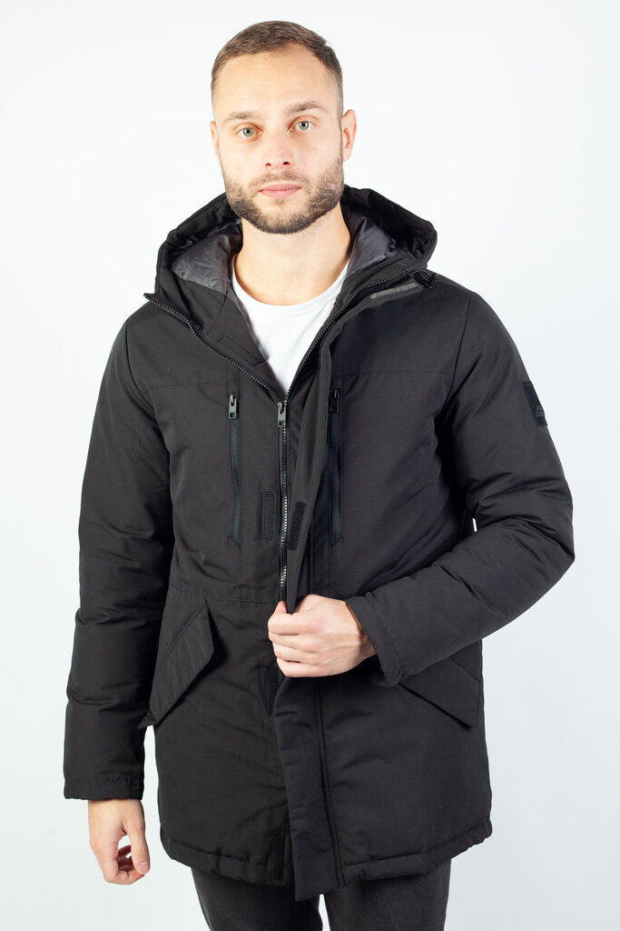 Ziemas jaka JACK & JONES 12214645BLACK-L cena un informācija | Vīriešu virsjakas | 220.lv