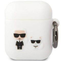 Karl Lagerfeld and Choupette Silicone Case for Airpods 1/2 White цена и информация | Аксессуары для наушников | 220.lv