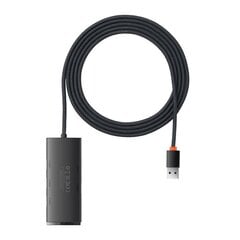 Hub 4w1 Baseus Lite Series USB do 4x USB 3.0 2m (czarny) цена и информация | Адаптеры и USB разветвители | 220.lv