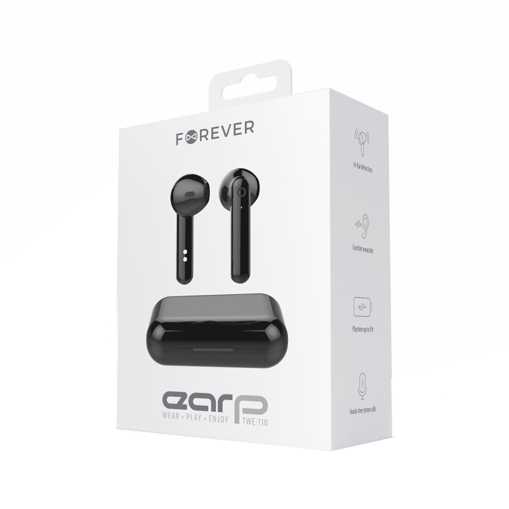 Forever Bluetooth earphones TWE-110 Earp black цена и информация | Austiņas | 220.lv