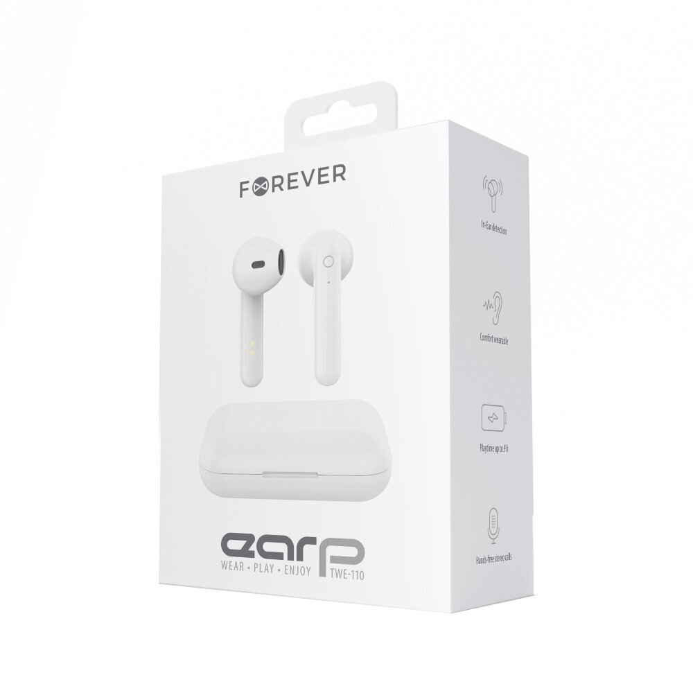 Forever Bluetooth earphones TWE-110 Earp white cena un informācija | Austiņas | 220.lv