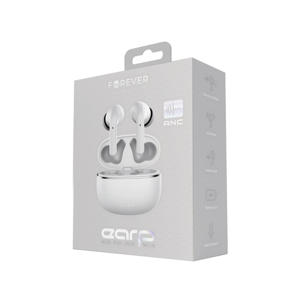 Forever Bluetooth ANC earphones TWE-210 Earp white cena un informācija | Austiņas | 220.lv