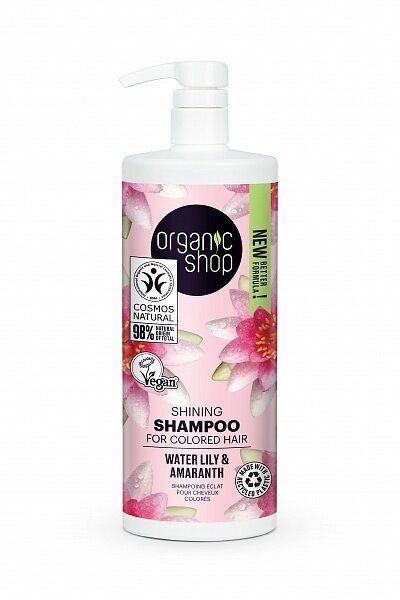 Organic Shop šampūns matu spīdumam- krāsotiem matiem (Ūdensroze un amarants), 1000ml cena un informācija | Šampūni | 220.lv