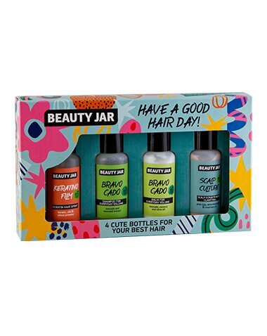 BEAUTY JAR Dāvanu komplekts "HAVE A GOOD HAIR DAY!"4x80ml cena un informācija | Matu uzlabošanai | 220.lv