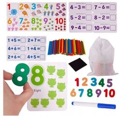 Числовая головоломка с карточками-заданиями и цветными палочками. цена и информация | Развивающие игрушки | 220.lv