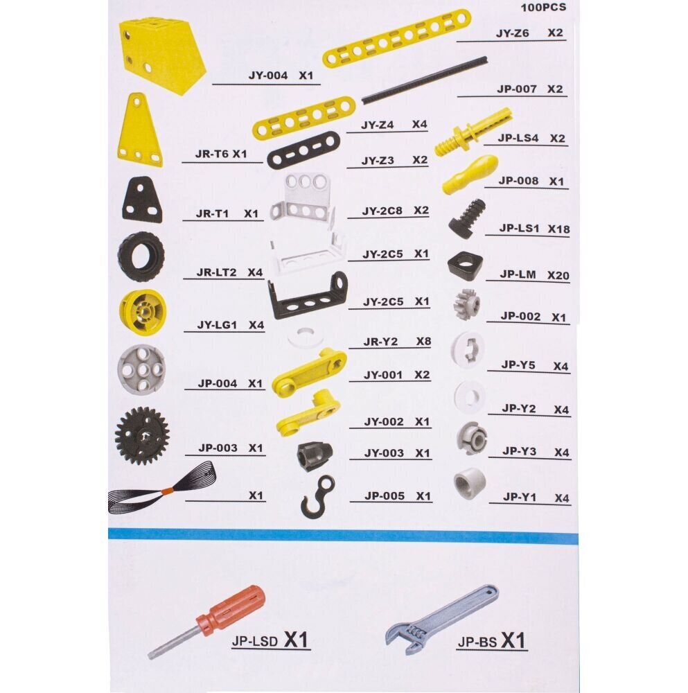 Konstruktoru ekskavatori, celtņi, 100 daļas, 8 dažādi modeļi cena un informācija | Konstruktori | 220.lv