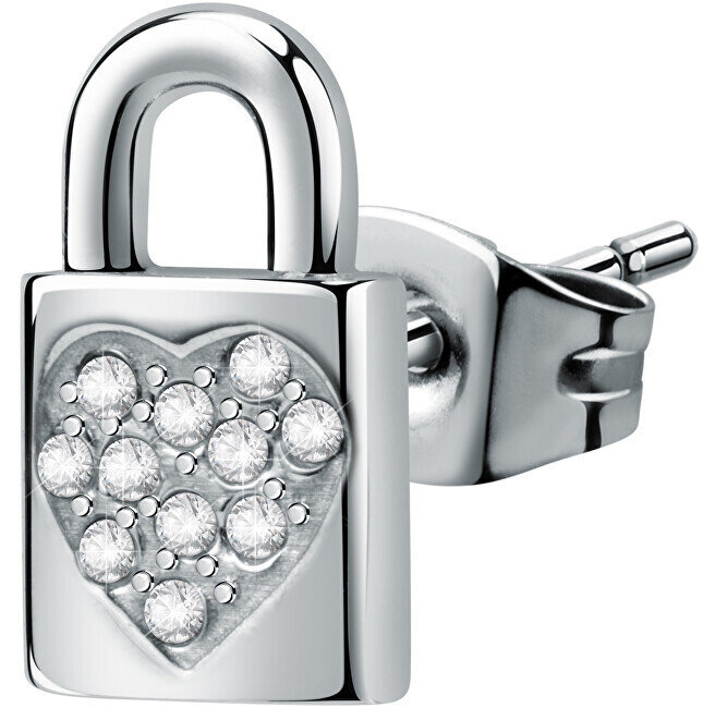 La Petite Story Viena tērauda auskari Padlock Love LPS02ASD01 cena un informācija | Auskari | 220.lv