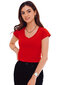 Sieviešu T-krekls ar V veida kakla izgriezumu Edoti SLR002 sarkans cena un informācija | T-krekli sievietēm | 220.lv