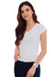 Sieviešu T-krekls ar V veida kakla izgriezumu Edoti SLR002 balts cena un informācija | T-krekli sievietēm | 220.lv