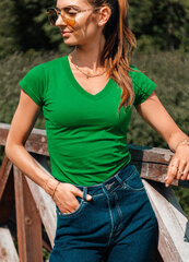 Sieviešu T-krekls ar V veida kakla izgriezumu Edoti SLR002 zaļš cena un informācija | T-krekli sievietēm | 220.lv