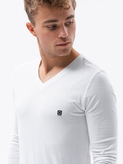 Мужская рубашка Ombre L134 с длинным рукавом, белая цена и информация | Мужские футболки | 220.lv