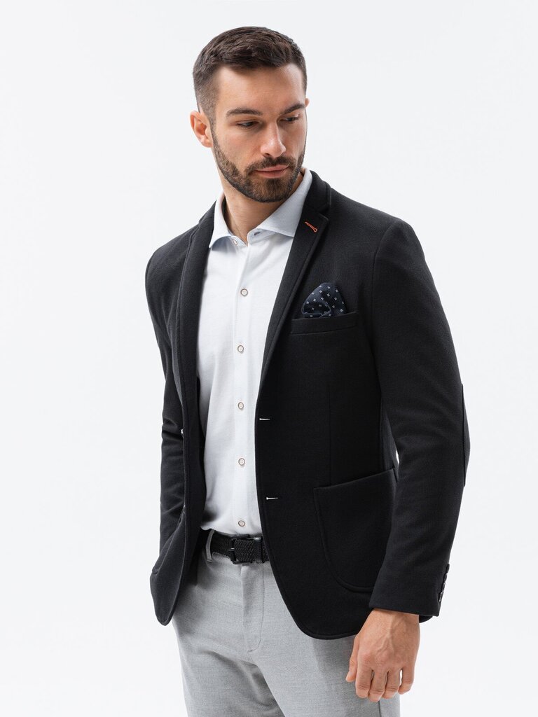 Eleganta vīriešu jaka Ombre M80 melna cena un informācija | Vīriešu žaketes | 220.lv