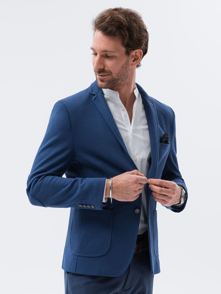 Eleganta vīriešu jaka Ombre M80 zila cena un informācija | Vīriešu žaketes | 220.lv