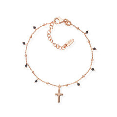 Браслет из розового золота с крестом и цирконами Amen Candy Charm, BRCRRN3 цена и информация | Женские браслеты | 220.lv