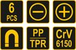 Skrūvgriežu komplekts VOREL 60783, 6 gab. cena un informācija | Rokas instrumenti | 220.lv