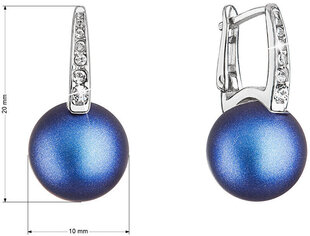 Загадочные серебряные серьги с синим синтетическим жемчугом Evolution Group 31301.3 цена и информация | Серьги | 220.lv