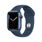 Apple Watch Series 7 GPS + Cellular, 41mm Blue Aluminium Case with Abyss Blue Sport Band - Regular цена и информация | Viedpulksteņi (smartwatch) | 220.lv