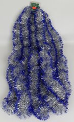Новогодний дождик серебро/синий 8006, 6 м/70 мм  цена и информация | Рождественские украшения | 220.lv