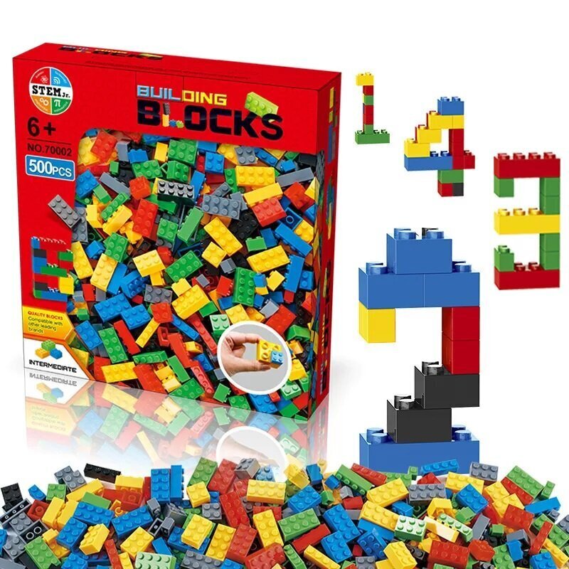 Lego tipa krāsainie celtniecības bloki (Building Blocks-Bricks) 500 gab. . cena un informācija | Konstruktori | 220.lv